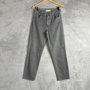 Abercrombie & Fitch The Mom High Rise Gray Tapered Jeans Womens 28/6 Wash Gray